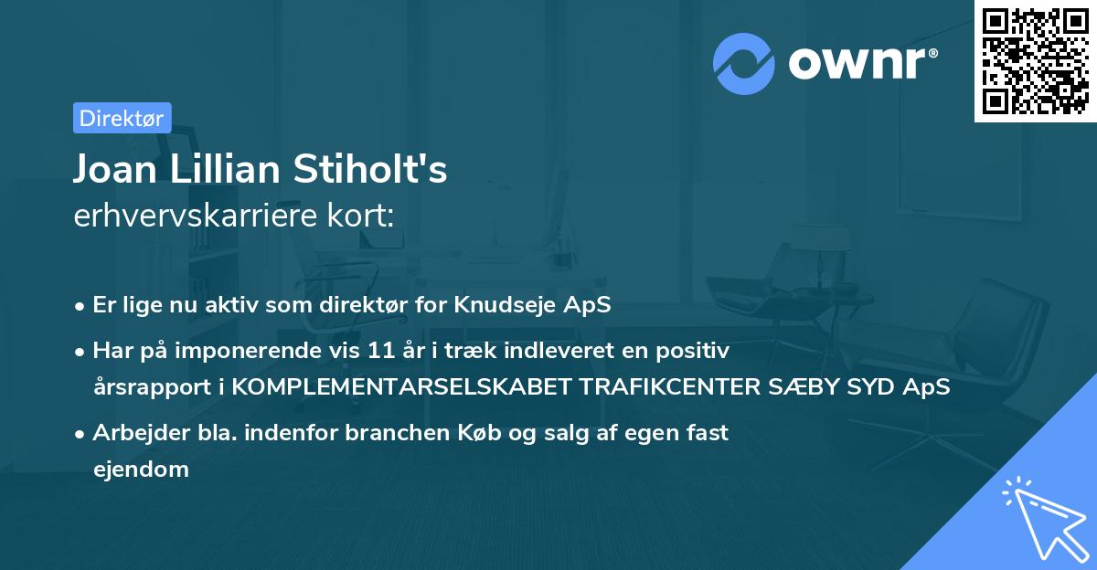 Joan Lillian Stiholt's erhvervskarriere kort