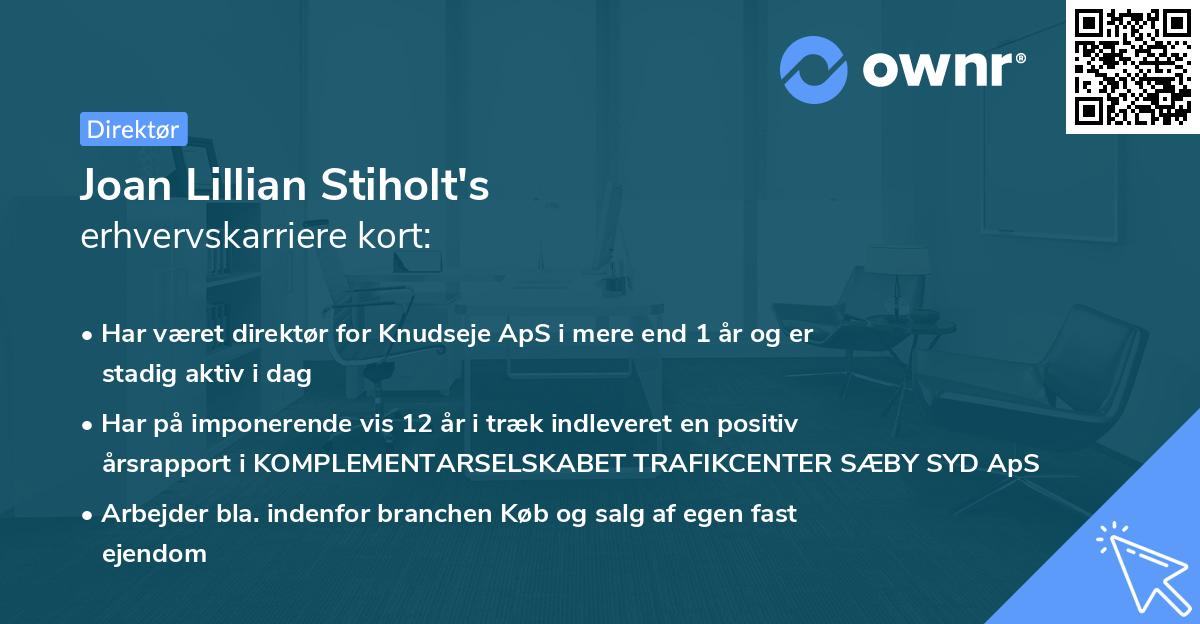 Joan Lillian Stiholt's erhvervskarriere kort