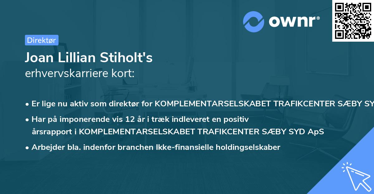 Joan Lillian Stiholt's erhvervskarriere kort