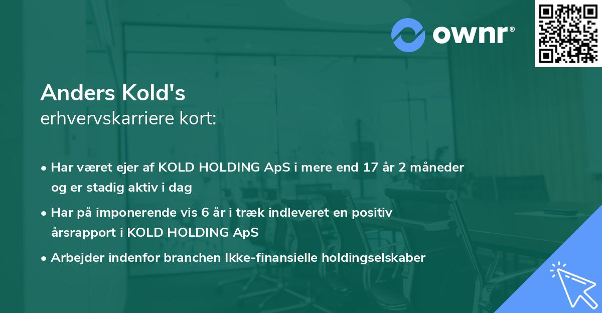 Anders Kold's erhvervskarriere kort