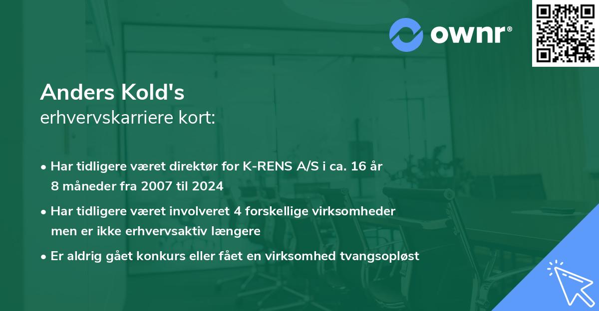 Anders Kold's erhvervskarriere kort