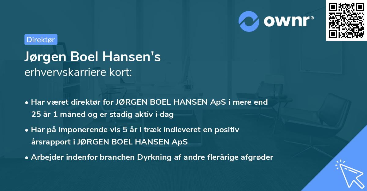 Jørgen Boel Hansen's erhvervskarriere kort