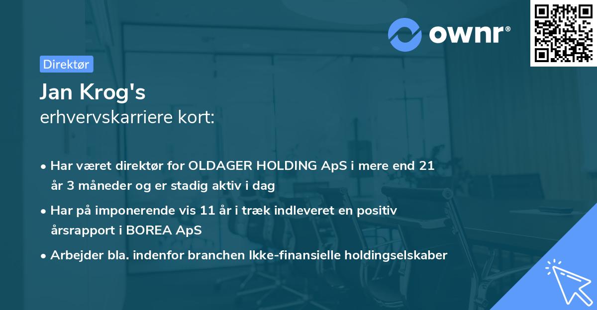 Jan Krog's erhvervskarriere kort