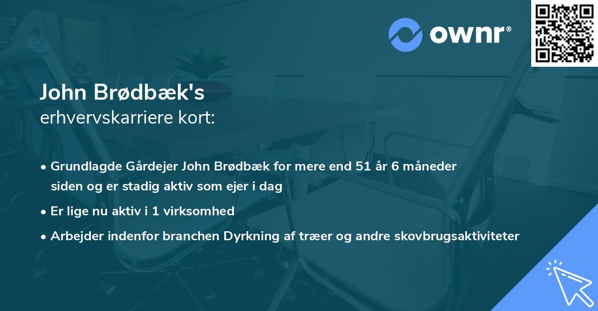 John Brødbæk's erhvervskarriere kort