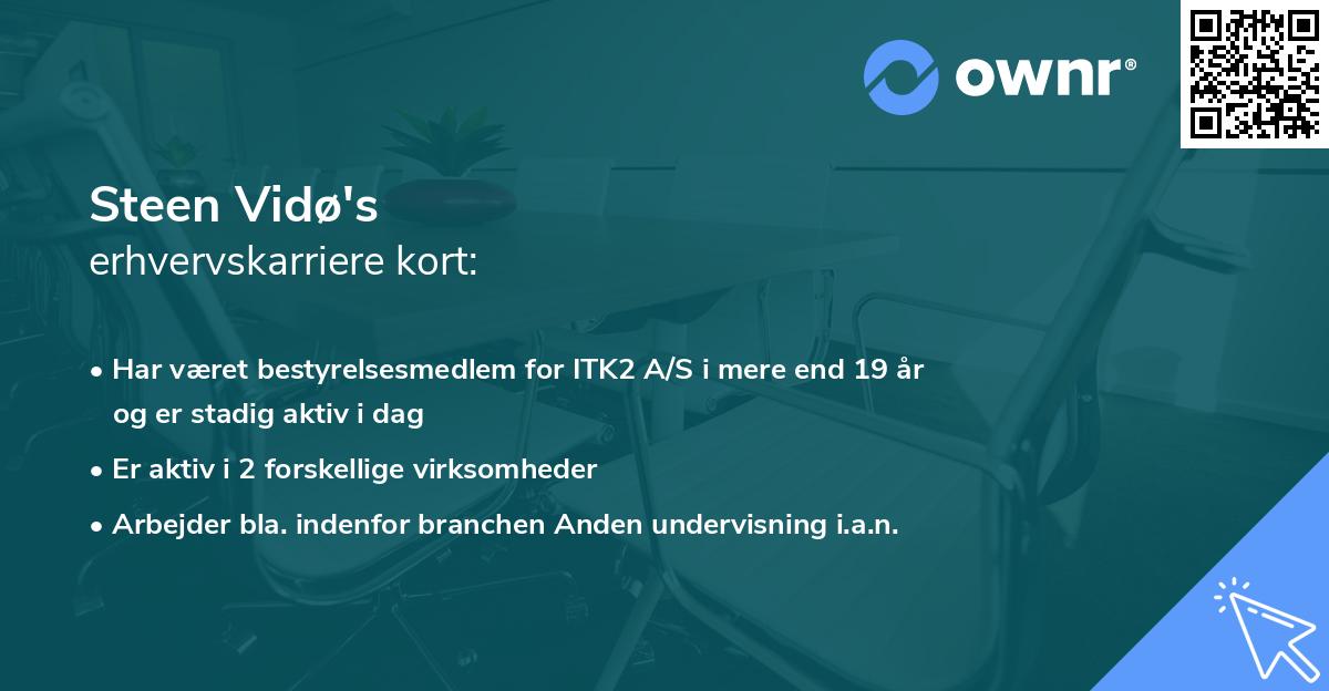 Steen Vidø's erhvervskarriere kort