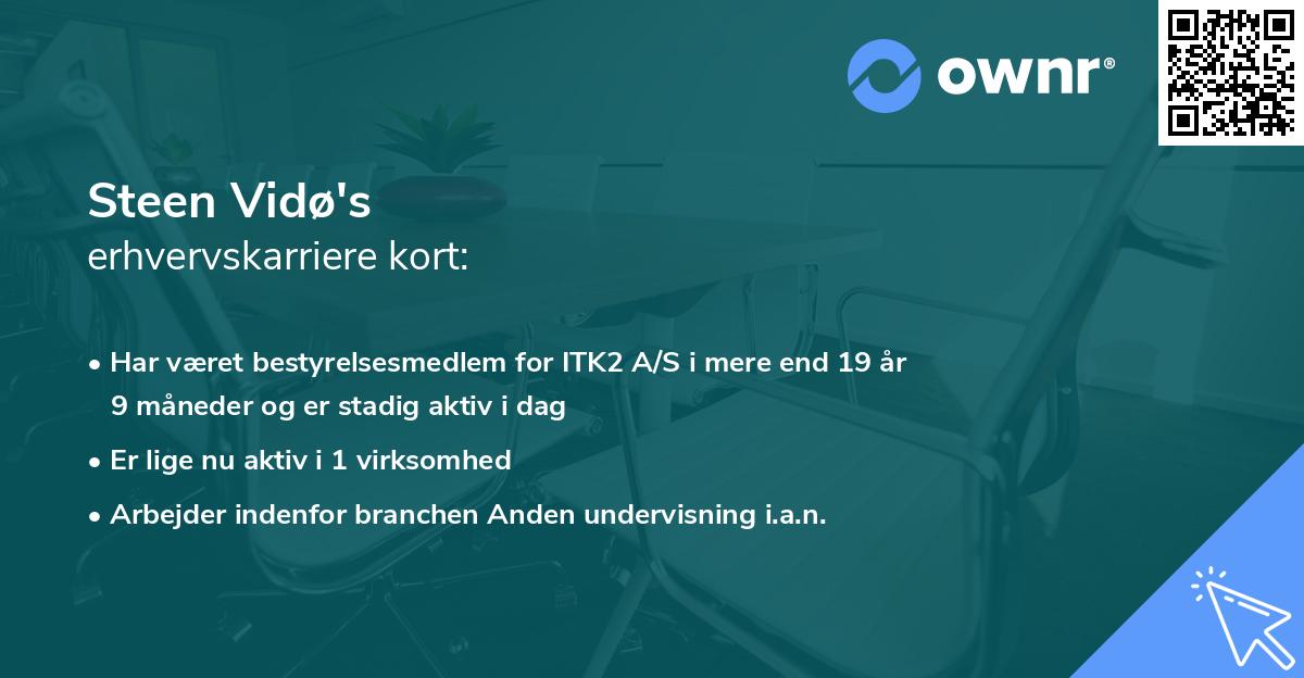 Steen Vidø's erhvervskarriere kort