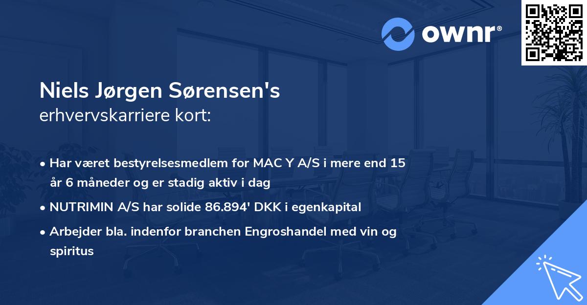 Niels Jørgen Sørensen's erhvervskarriere kort