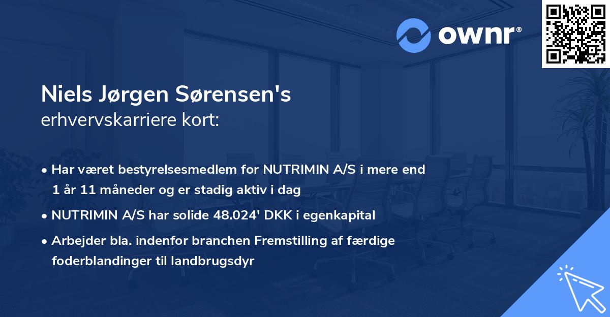 Niels Jørgen Sørensen's erhvervskarriere kort