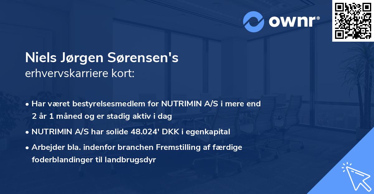 Niels Jørgen Sørensen's erhvervskarriere kort
