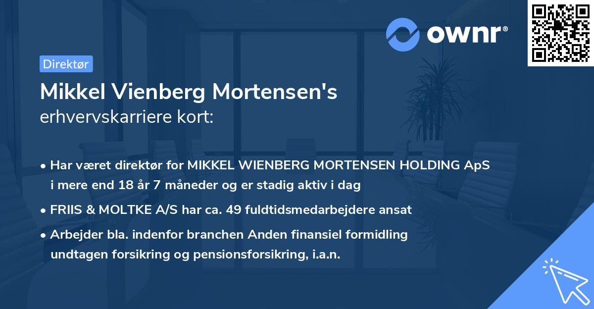 Mikkel Vienberg Mortensen's erhvervskarriere kort