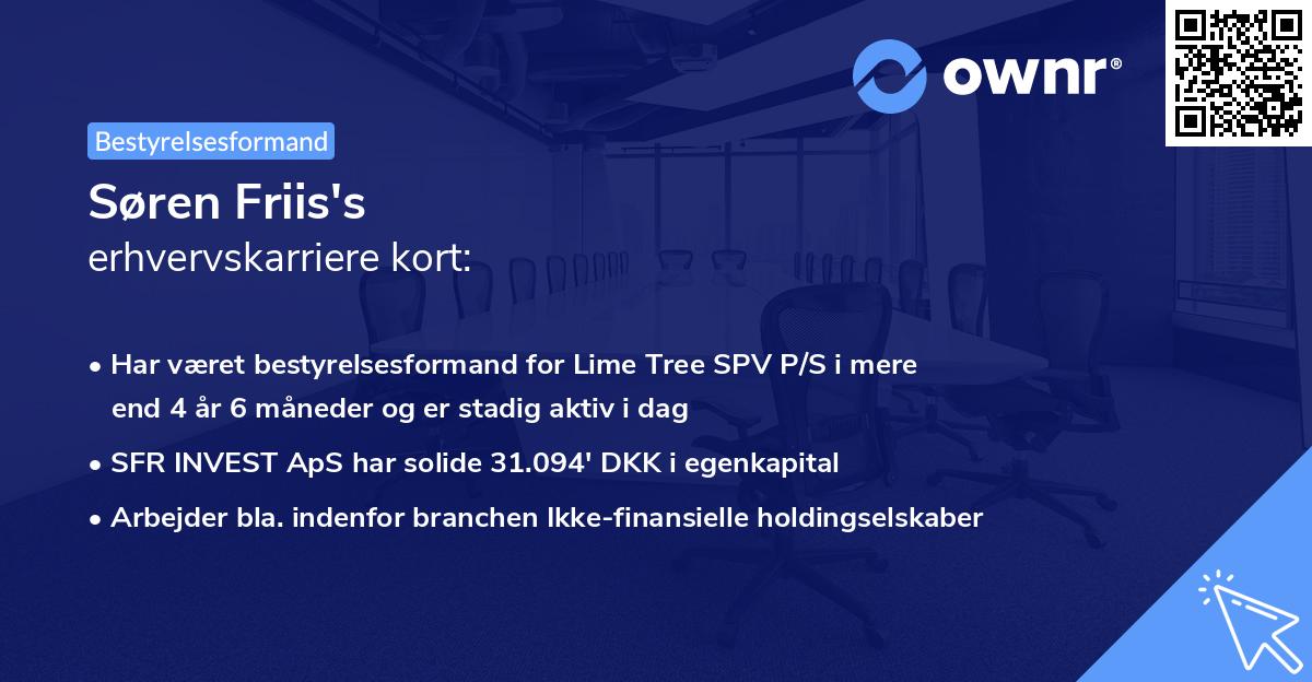Søren Friis's erhvervskarriere kort