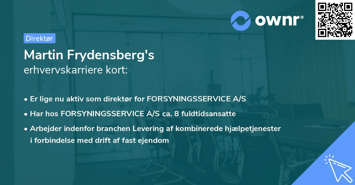 Martin Frydensberg's erhvervskarriere kort