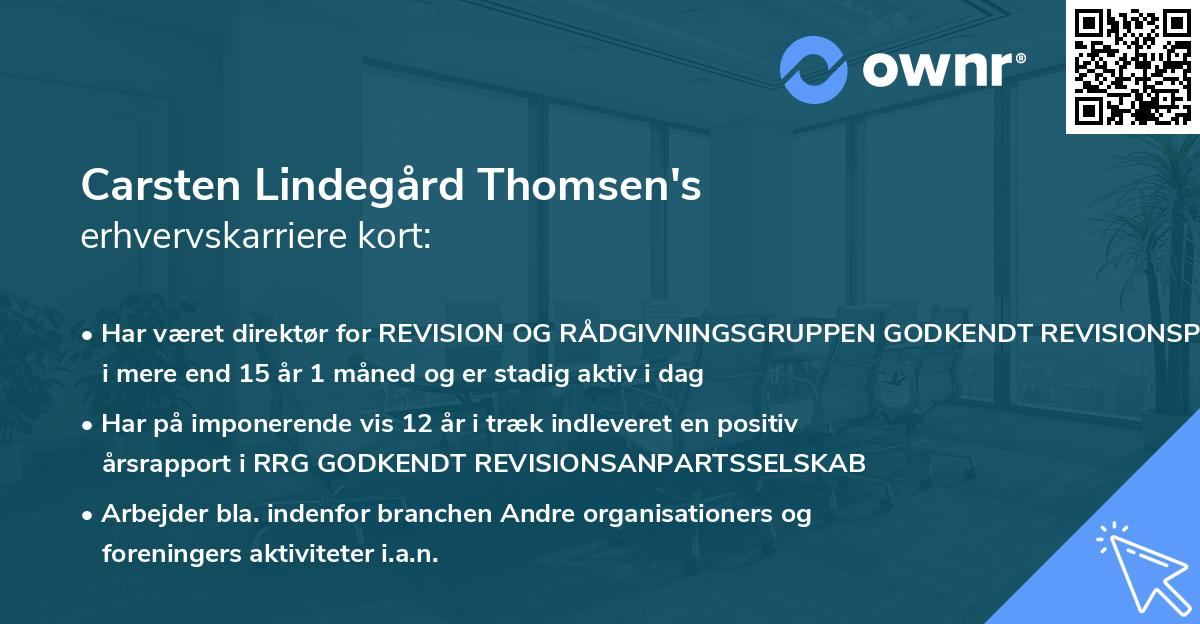 Carsten Lindegård Thomsen's erhvervskarriere kort