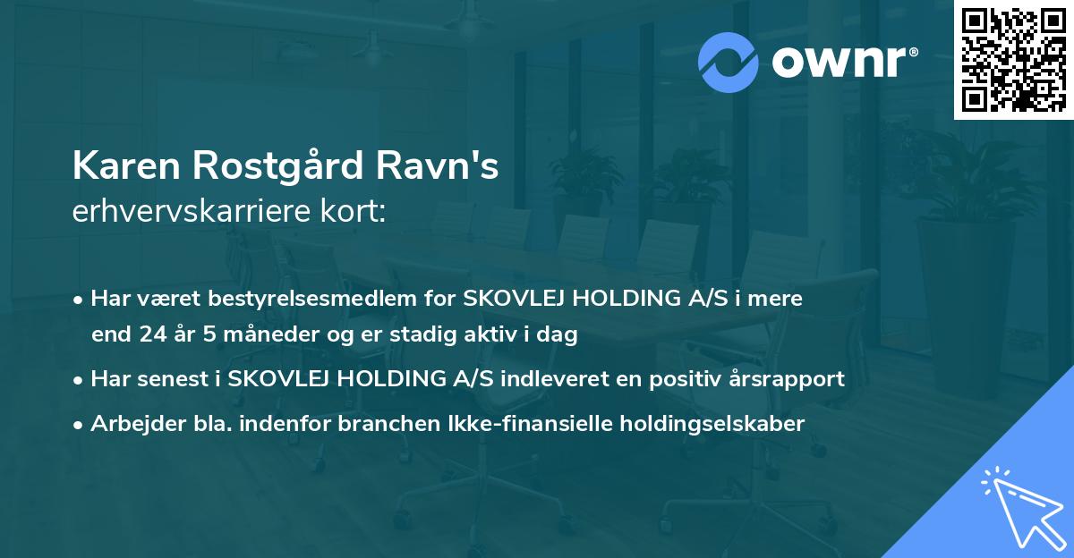 Karen Rostgård Ravn's erhvervskarriere kort