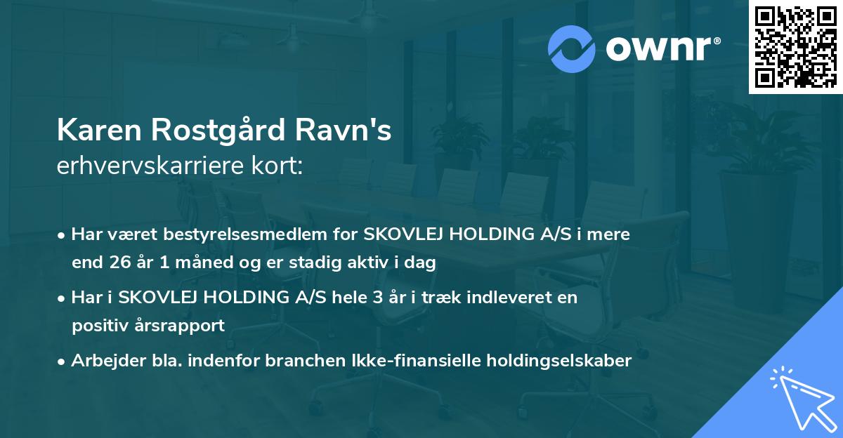Karen Rostgård Ravn's erhvervskarriere kort