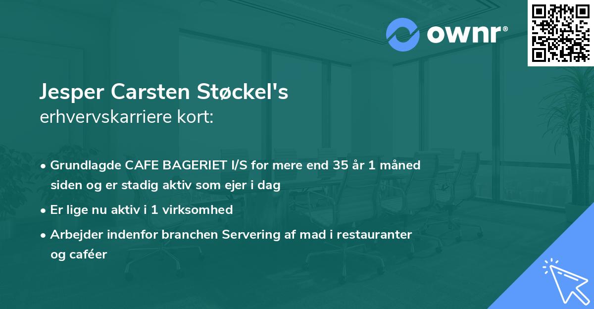 Jesper Carsten Støckel's erhvervskarriere kort