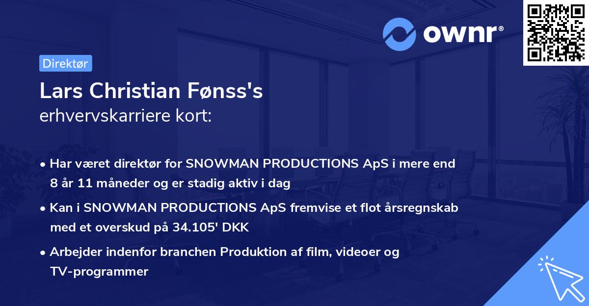 Lars Christian Fønss's erhvervskarriere kort