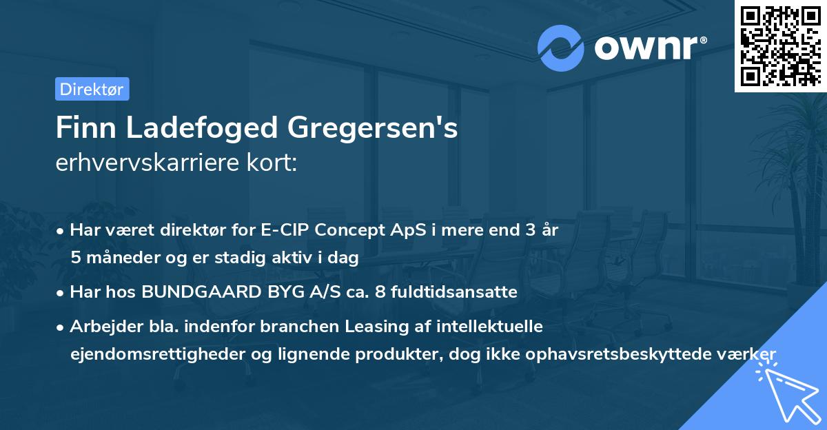Finn Ladefoged Gregersen's erhvervskarriere kort