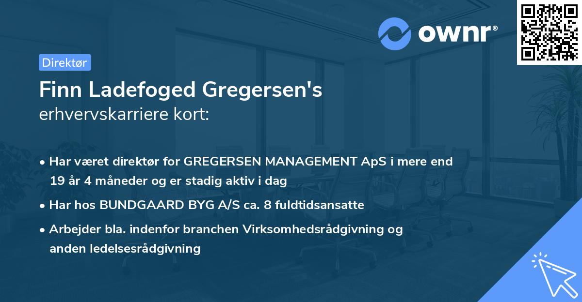 Finn Ladefoged Gregersen's erhvervskarriere kort