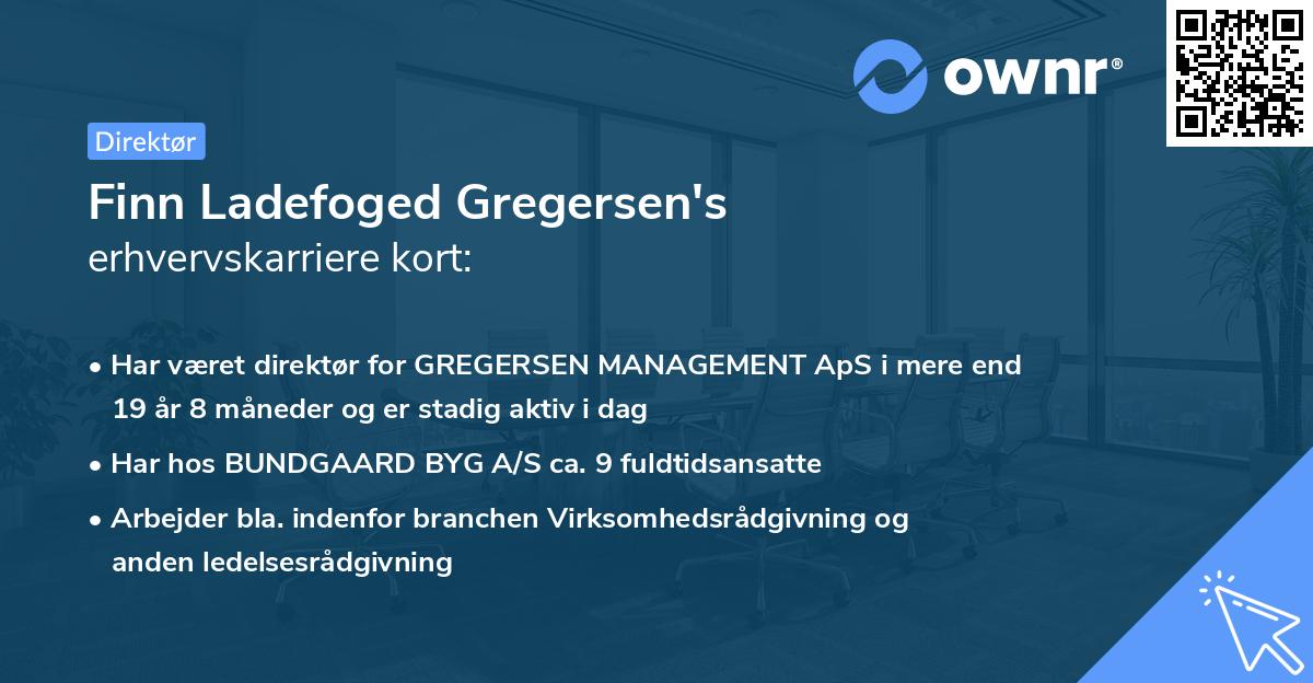 Finn Ladefoged Gregersen's erhvervskarriere kort