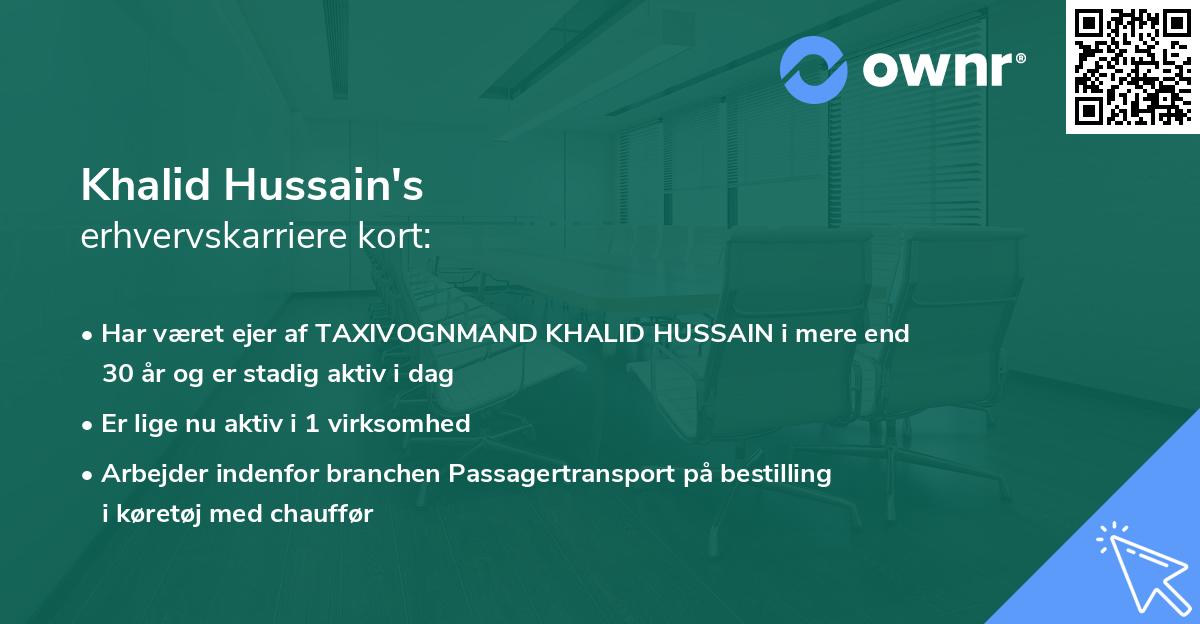 Khalid Hussain's erhvervskarriere kort