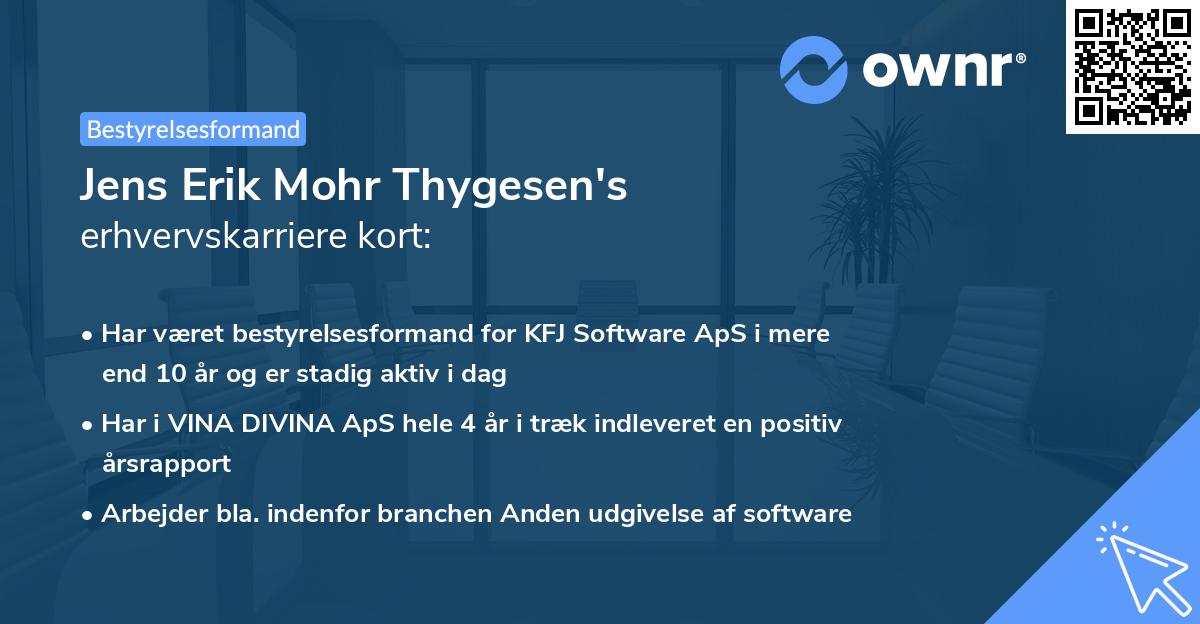 Jens Erik Mohr Thygesen's erhvervskarriere kort