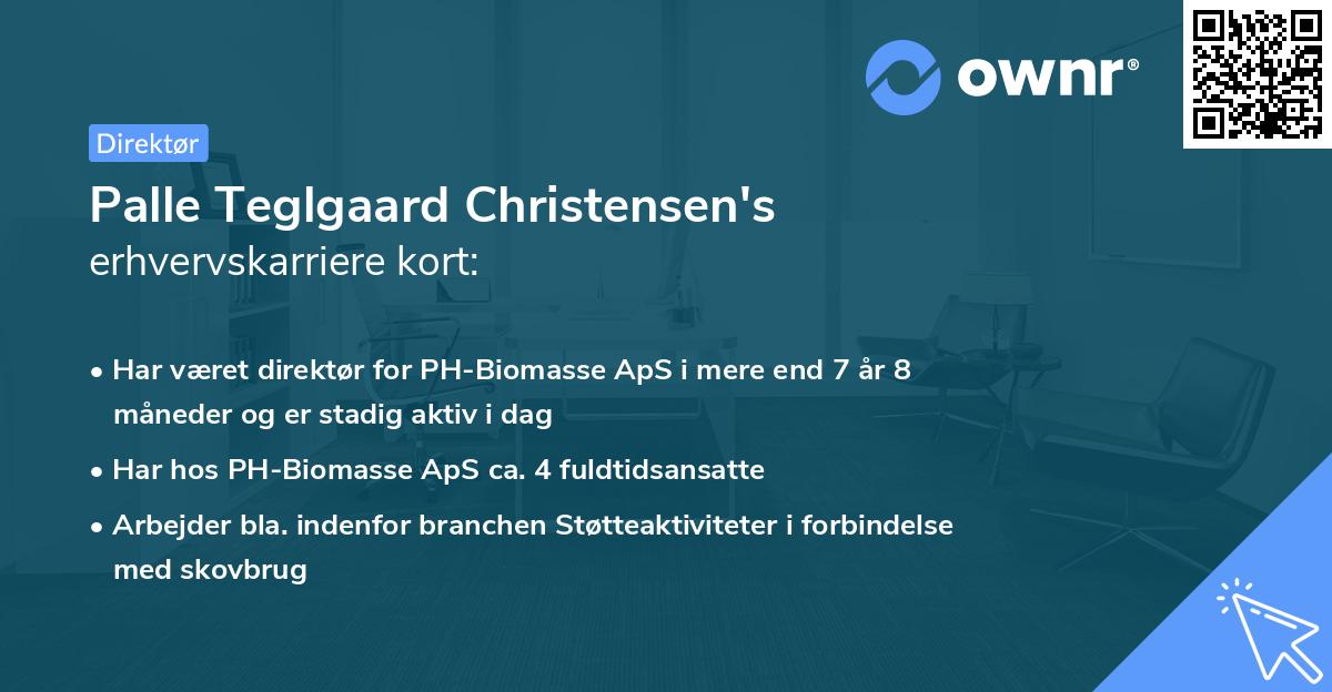 Palle Teglgaard Christensen's erhvervskarriere kort