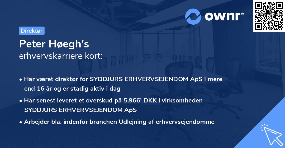 Peter Høegh's erhvervskarriere kort