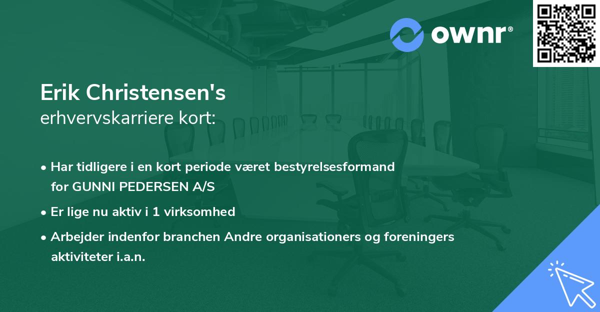 Erik Christensen's erhvervskarriere kort