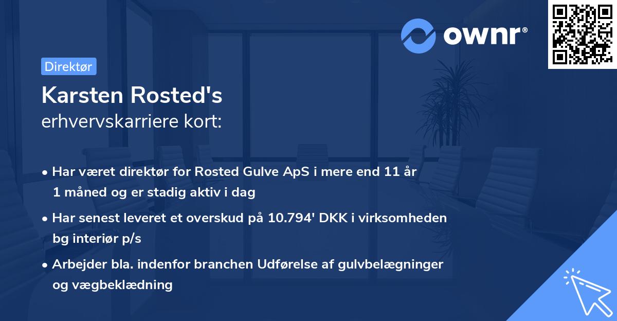 Karsten Rosted's erhvervskarriere kort