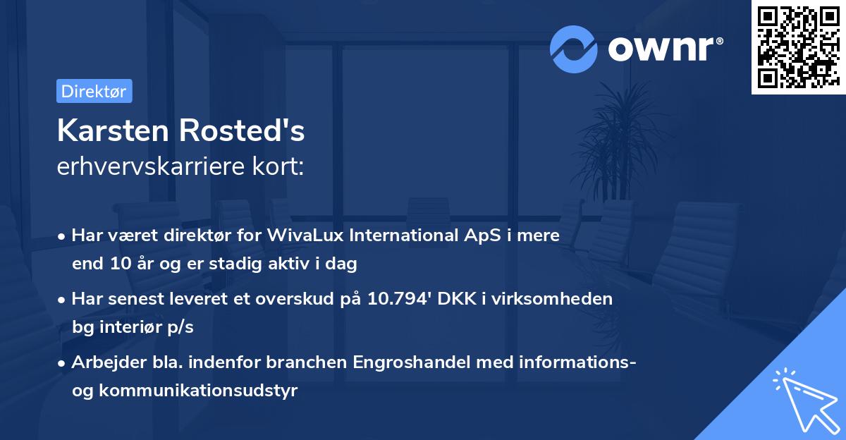 Karsten Rosted's erhvervskarriere kort