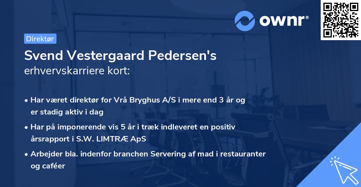 Svend Vestergaard Pedersen's erhvervskarriere kort