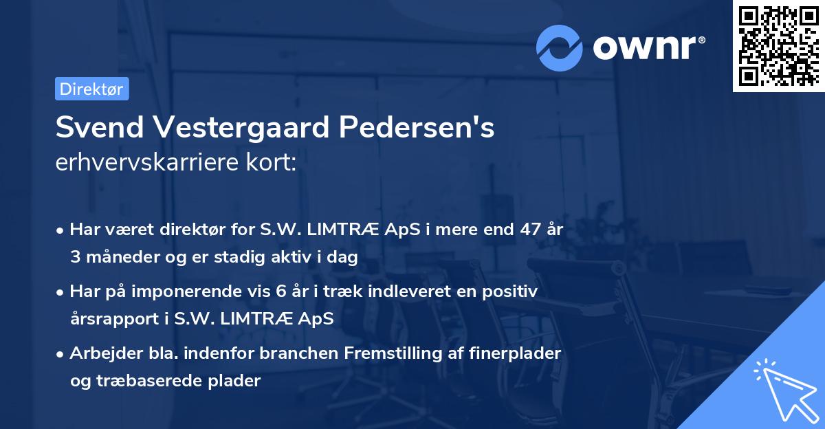 Svend Vestergaard Pedersen's erhvervskarriere kort