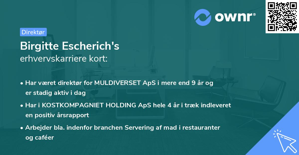 Birgitte Escherich's erhvervskarriere kort