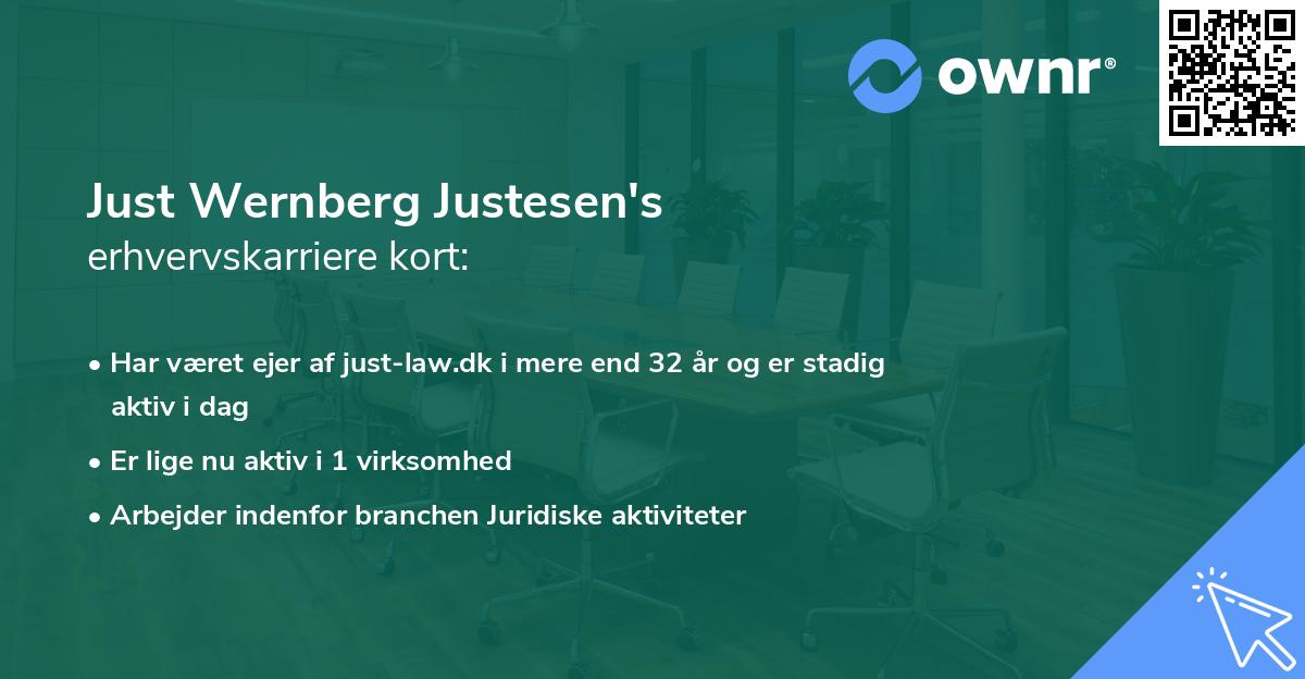 Just Wernberg Justesen's erhvervskarriere kort