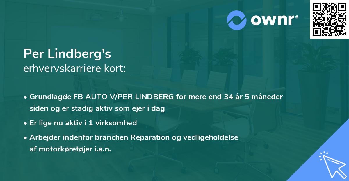 Per Lindberg's erhvervskarriere kort