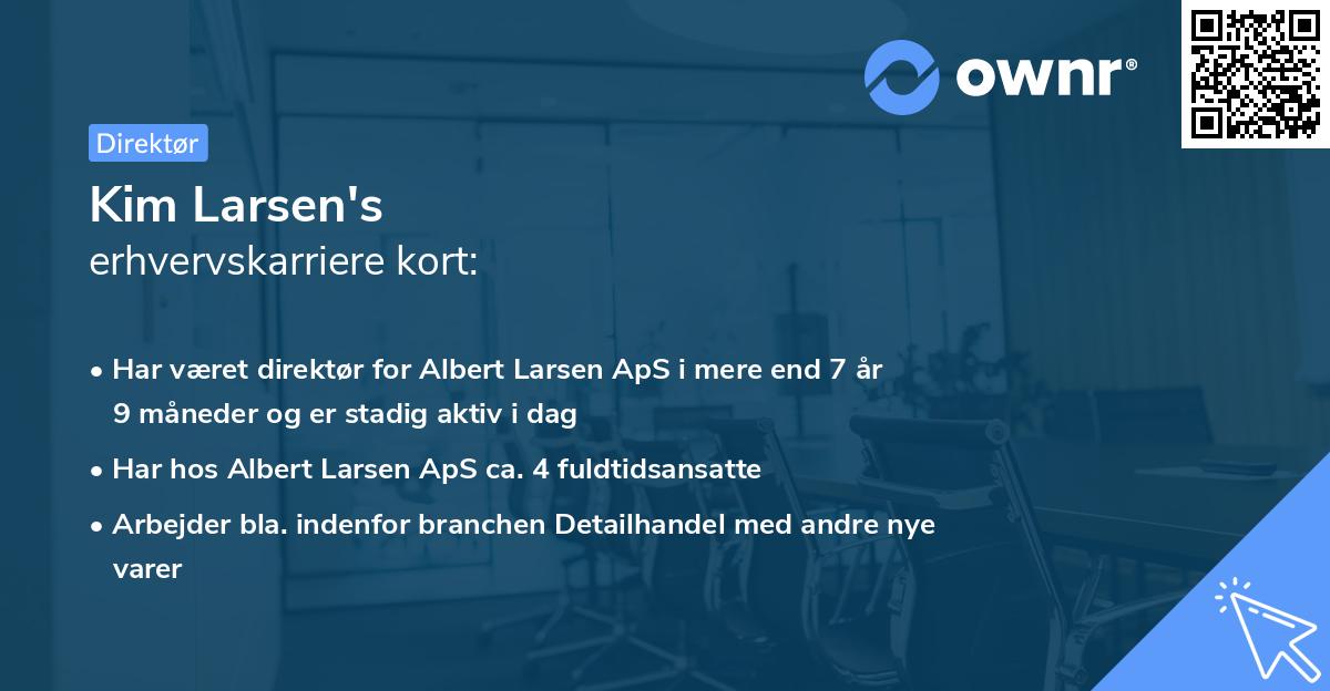 Kim Larsen's erhvervskarriere kort