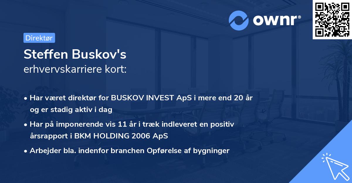 Steffen Buskov's erhvervskarriere kort