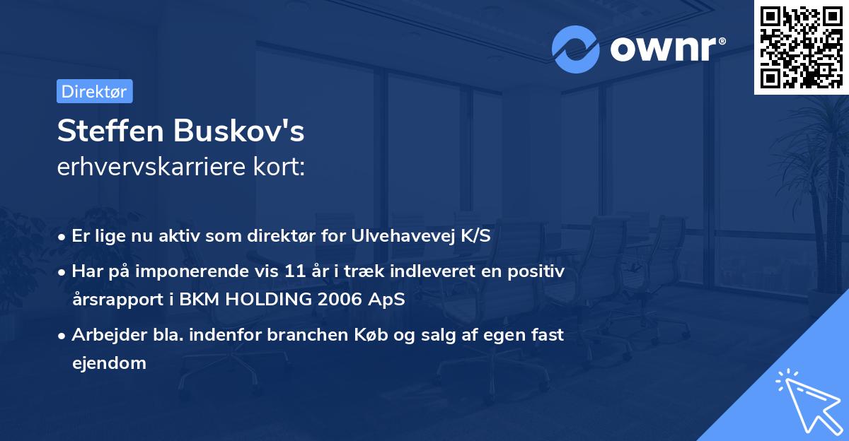 Steffen Buskov's erhvervskarriere kort