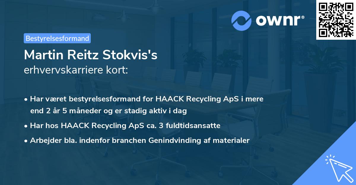 Martin Reitz Stokvis's erhvervskarriere kort