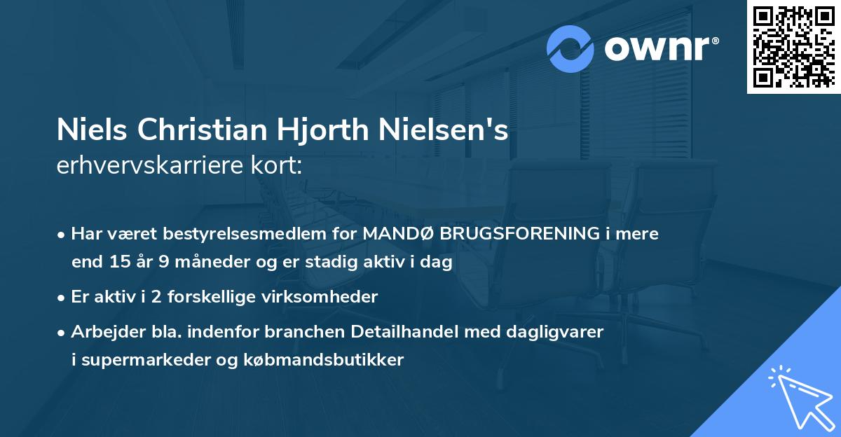 Niels Christian Hjorth Nielsen's erhvervskarriere kort