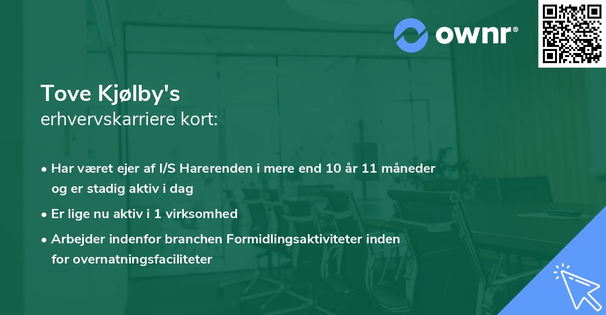 Tove Kjølby's erhvervskarriere kort