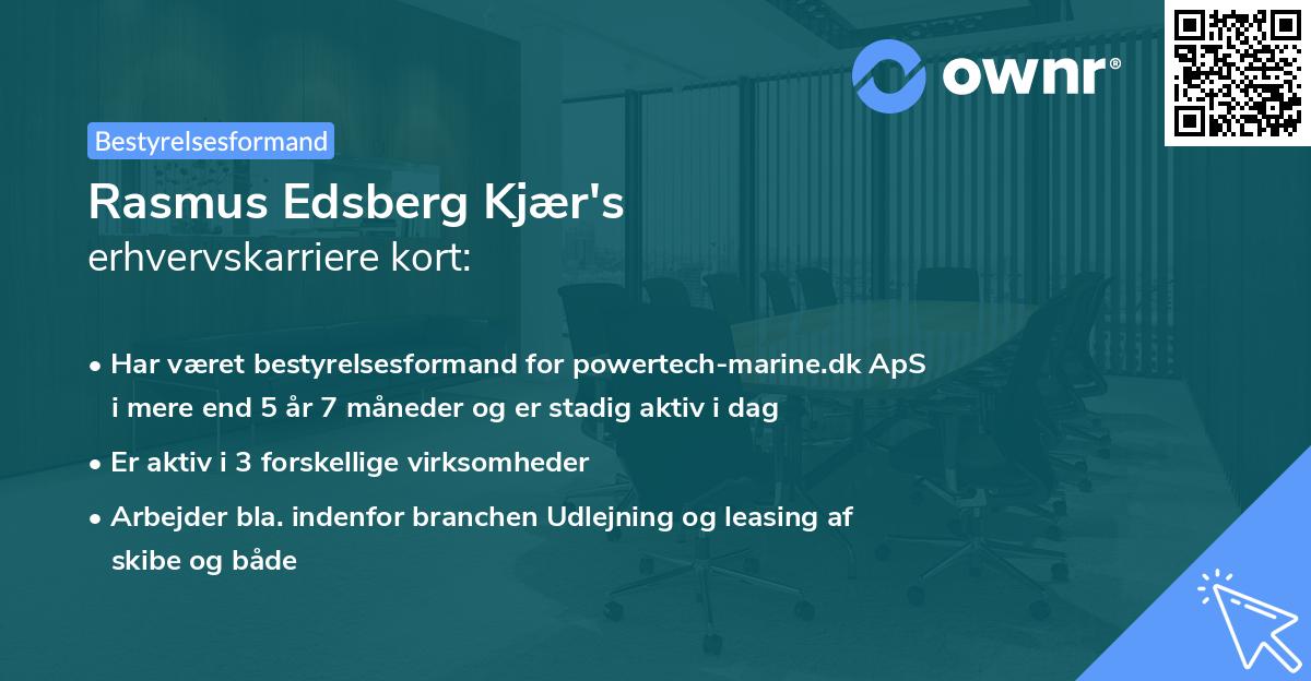 Rasmus Edsberg Kjær's erhvervskarriere kort