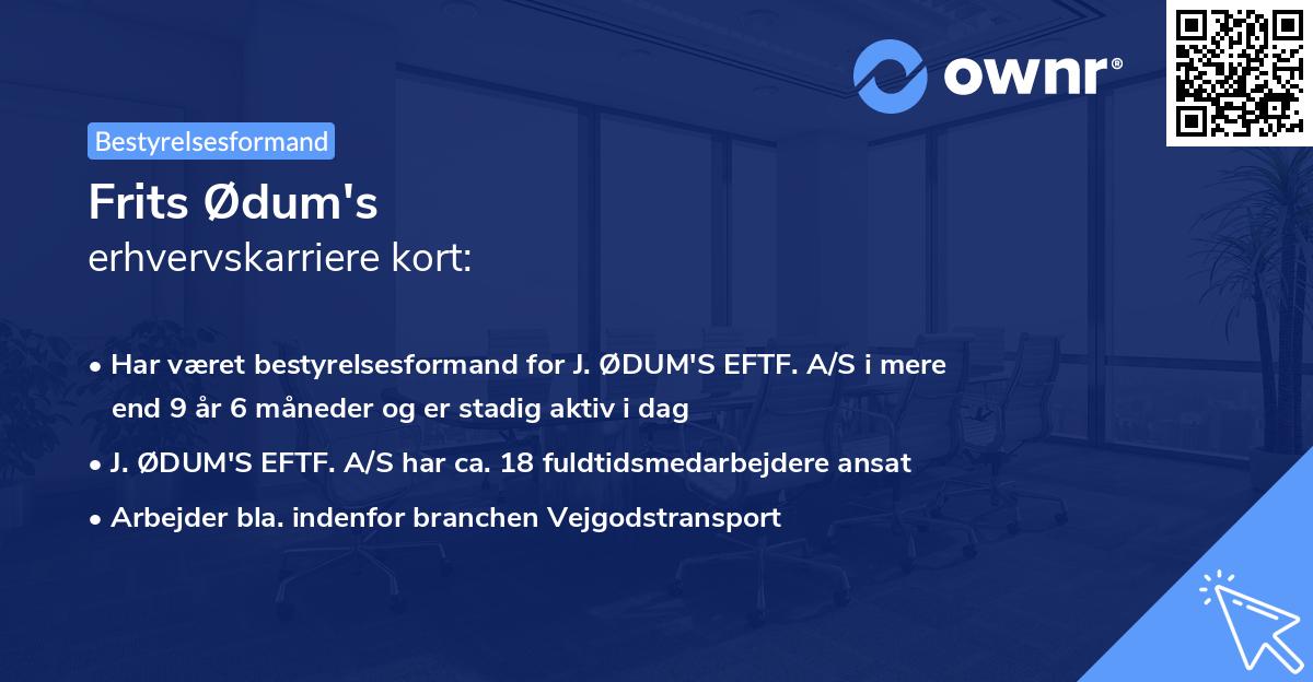 Frits Ødum's erhvervskarriere kort