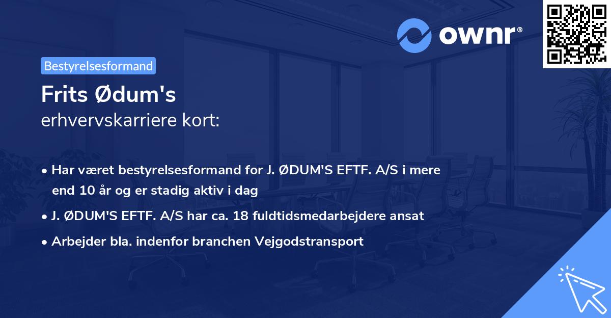 Frits Ødum's erhvervskarriere kort