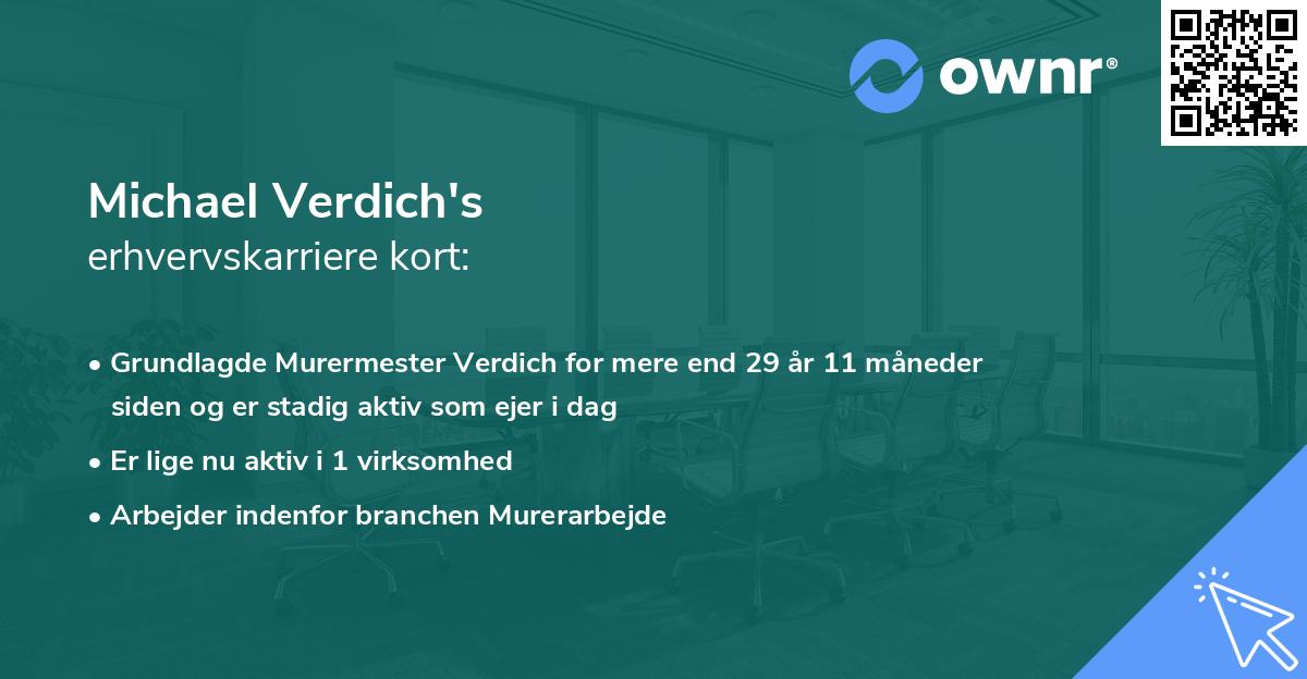 Michael Verdich's erhvervskarriere kort