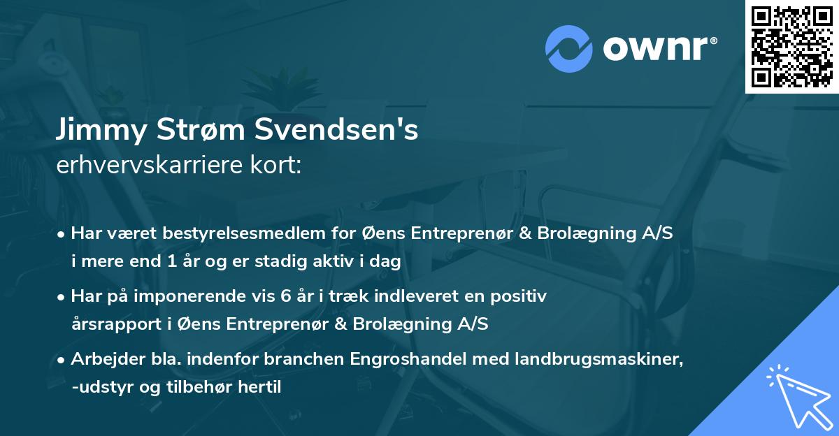 Jimmy Strøm Svendsen's erhvervskarriere kort
