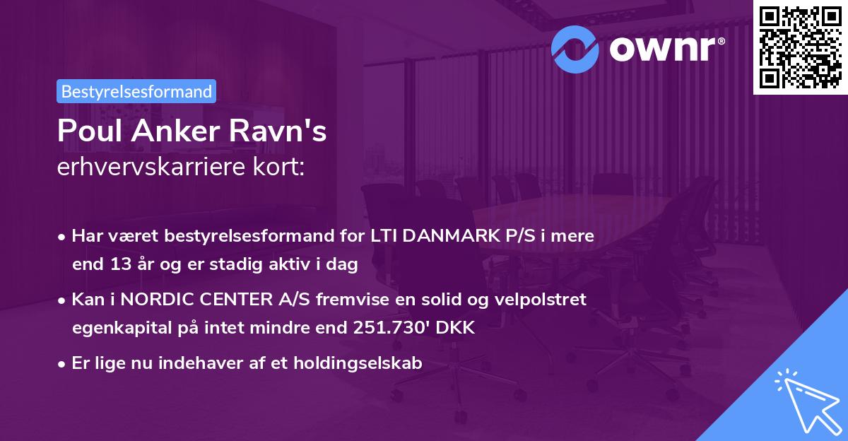 Poul Anker Ravn's erhvervskarriere kort