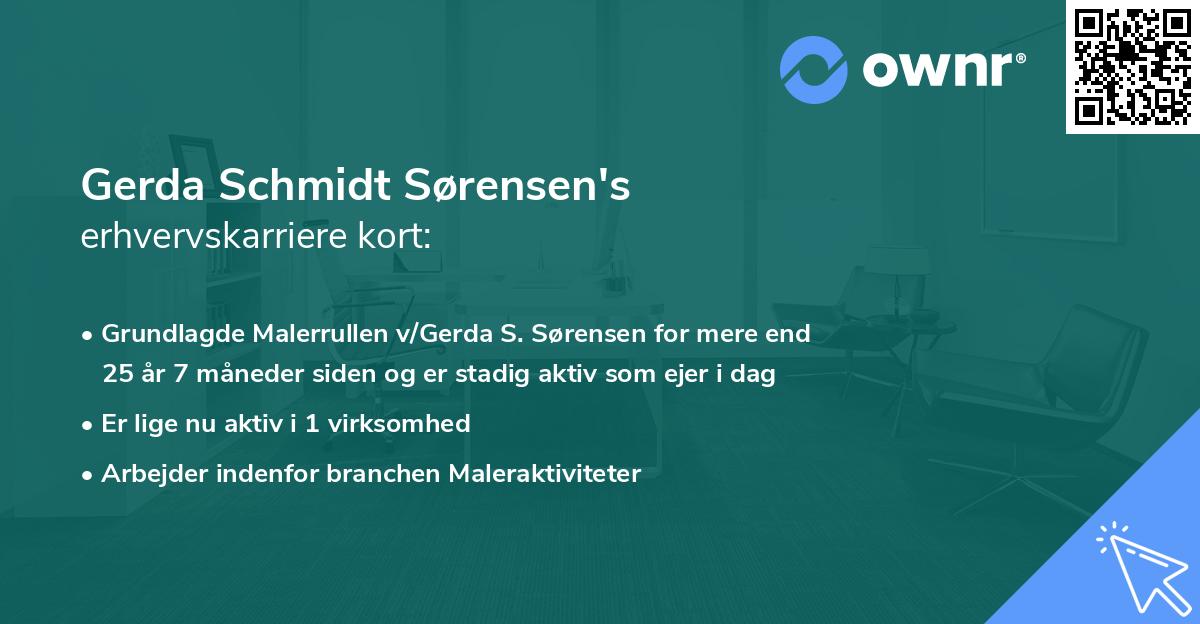 Gerda Schmidt Sørensen's erhvervskarriere kort