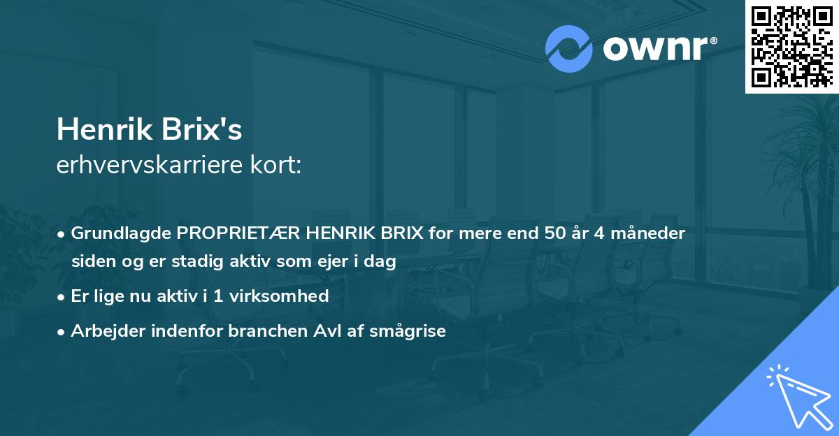 Henrik Brix's erhvervskarriere kort
